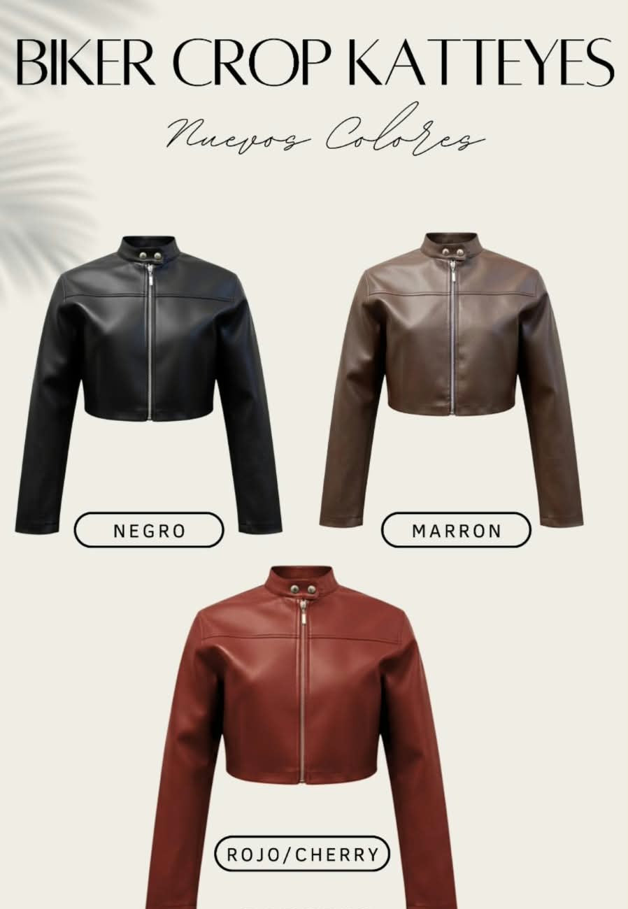 CHAQUETA BIKER CROP KATTEYES